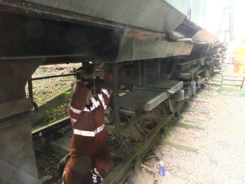 Removing equipment from underneath the class 105
